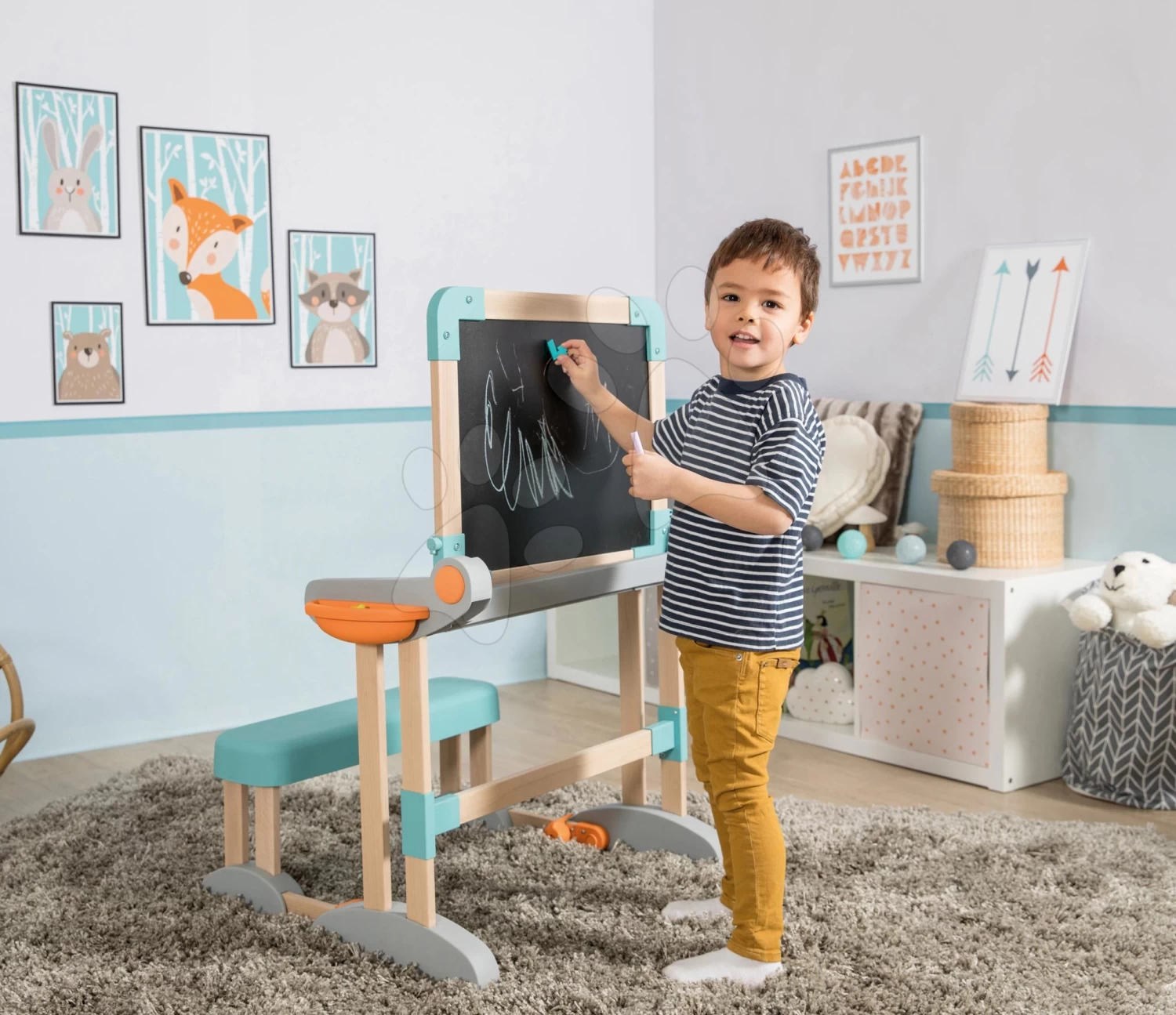 Set Laden Bio Obst Gemüse Organic Fresh Market Smoby Und Ein Magnetischer Schreibtisch Zum Schreiben Und Zeichnen SM350233-8 – Bild 13