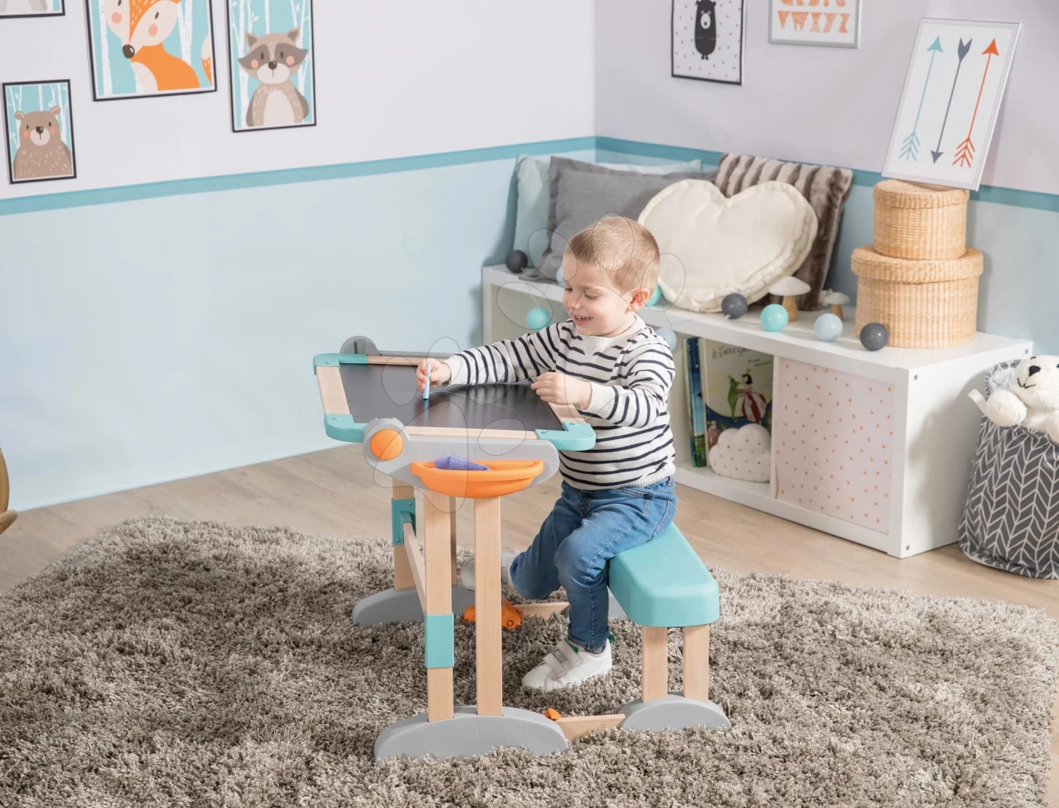 Set Laden Bio Obst Gemüse Organic Fresh Market Smoby Und Ein Magnetischer Schreibtisch Zum Schreiben Und Zeichnen SM350233-8 – Bild 15