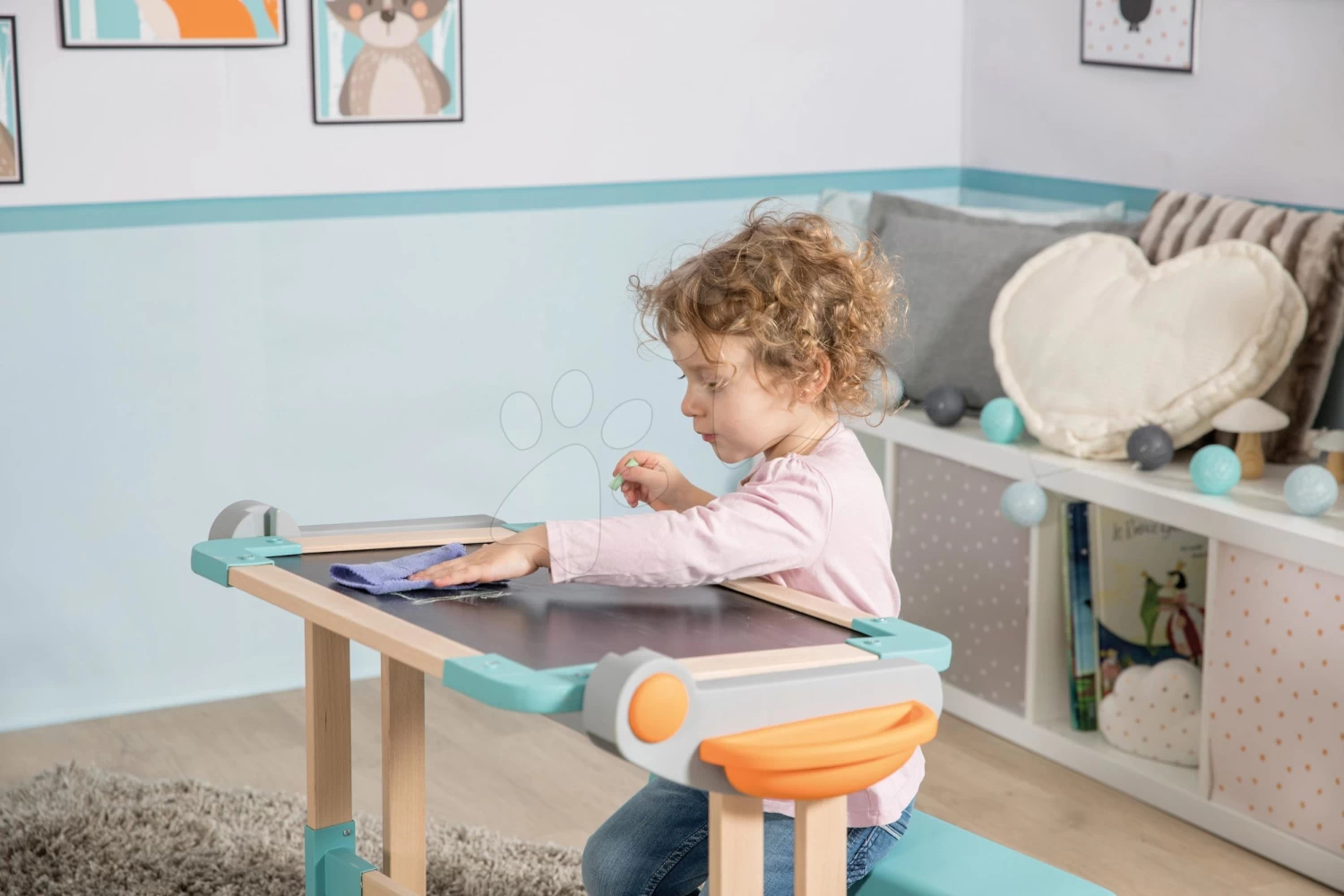 Set Laden Bio Obst Gemüse Organic Fresh Market Smoby Und Ein Magnetischer Schreibtisch Zum Schreiben Und Zeichnen SM350233-8 – Bild 7