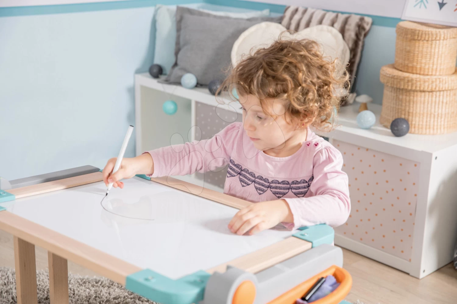 Set Laden Bio Obst Gemüse Organic Fresh Market Smoby Und Ein Magnetischer Schreibtisch Zum Schreiben Und Zeichnen SM350233-8 – Bild 20