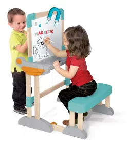 Set-Barbershop, Dreiflügelig Barber Cut&Barber Shop Smoby Und Eine Schreib- Und Zeichenbank Mit Magnetischen Buchstaben Und Zahlen SM320243-19