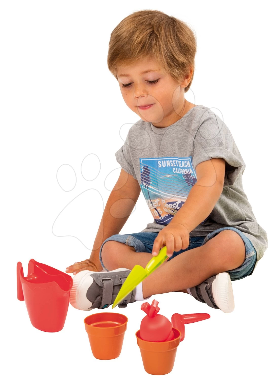 ECOIFFIER Schiebebock Und Mäher Garden&Seasons Écoiffier Mit Korb Und Gartengeräten Ab 18 Monaten – Bild 2