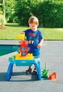 Rutschenset Mit Springbrunnen Funny Double Toboggan Smoby 2 Meter Und Sandkasten Tisch Für Wasser Und Sand