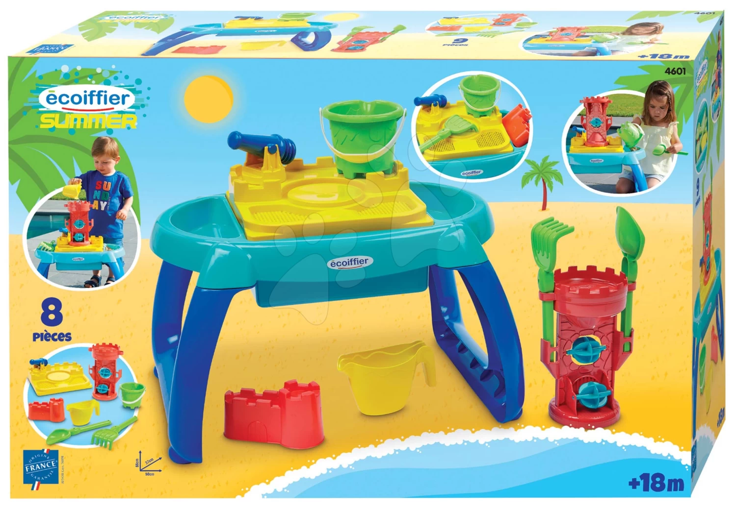 Rutschenset Mit Springbrunnen Funny Double Toboggan Smoby 2 Meter Und Sandkasten Tisch Für Wasser Und Sand – Bild 11