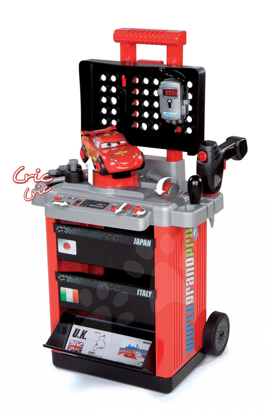 Set Simulator V8 Driver Smoby Elektronisch, Mit Sound Und Licht Und Arbeitswagen Mit Auto McQueen – Bild 4