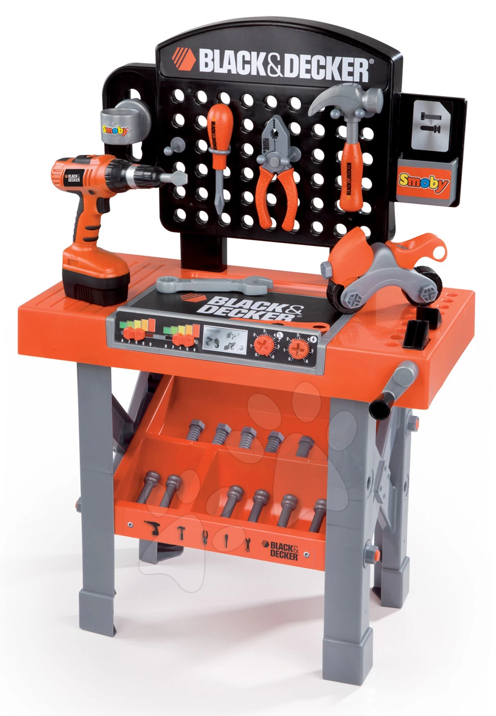 Werkstattset Black & Decker Smoby Mit Mechanischer Bohrmaschine Und Elektronischer Kettensäge