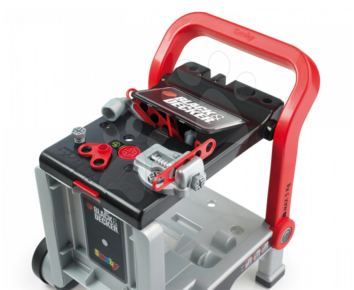 Kinderwerkstatt Black&Decker Devil Workmate 3v1 Smoby Mit Dem Werkzeug Und 18 Teiligem Zubehör – Bild 6