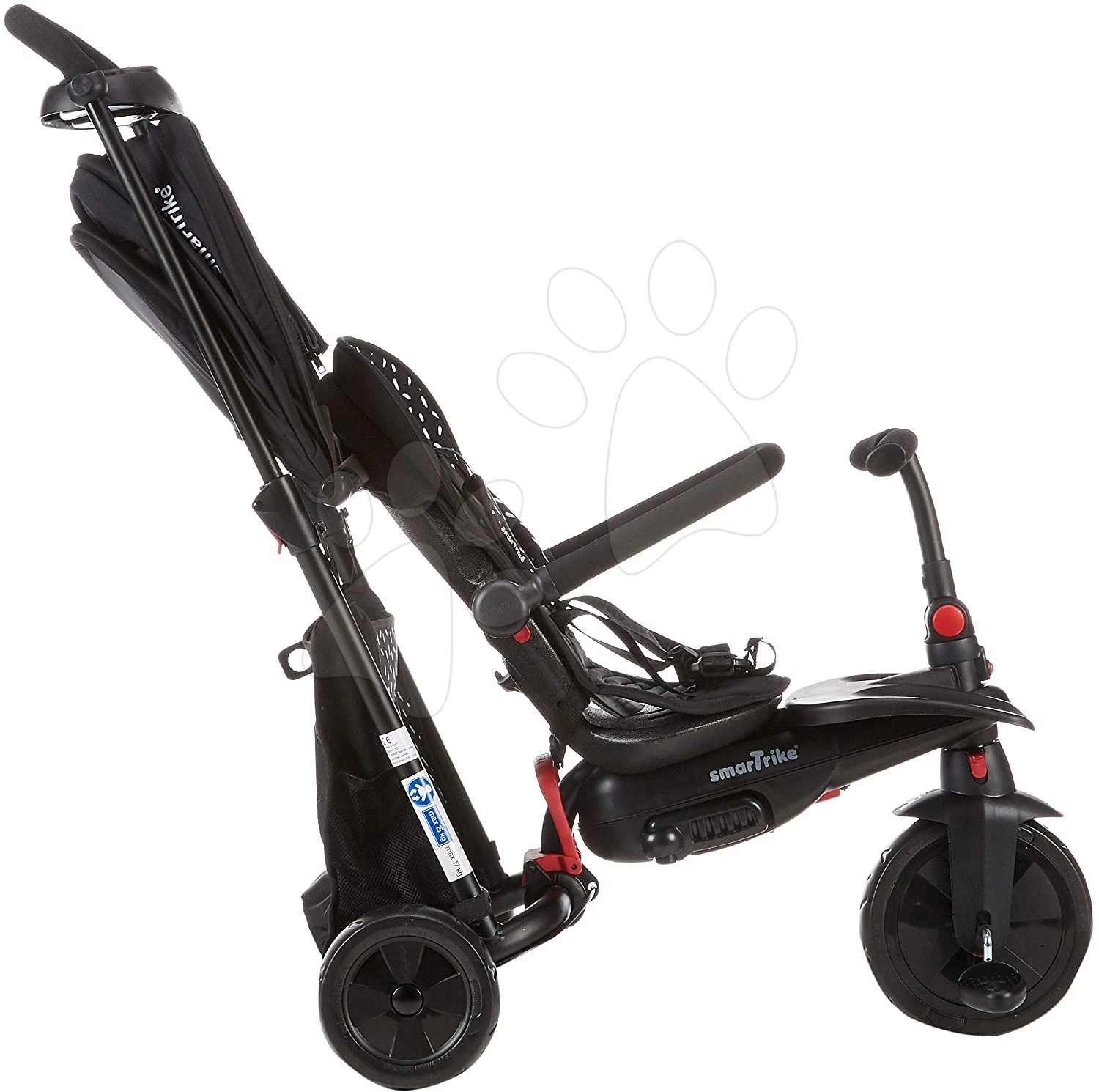 Dreirad Faltbar SmarTfold 600S Black&White 7v1 SmarTrike Luxus-TouchSteering Mit Gepolsterten EVA-Rädern Ab 9 Monaten