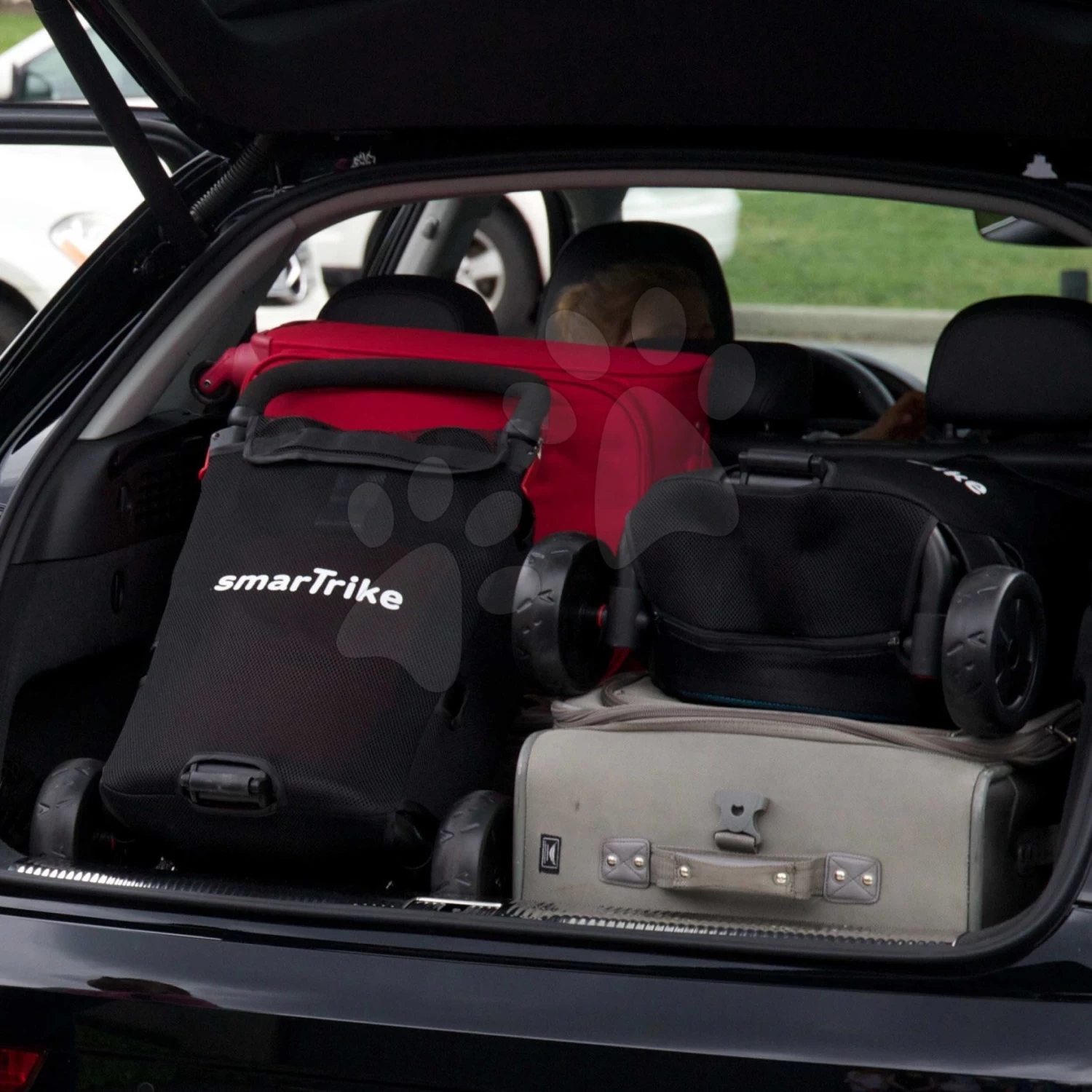 Dreirad Folding SmarTfold 7in1 500 Kinderwagen Melange SmarTrike TouchSteering Rot Gepolstert Mit EVA-Rädern Ab 9 Monaten Als Kinderwagen – Bild 11