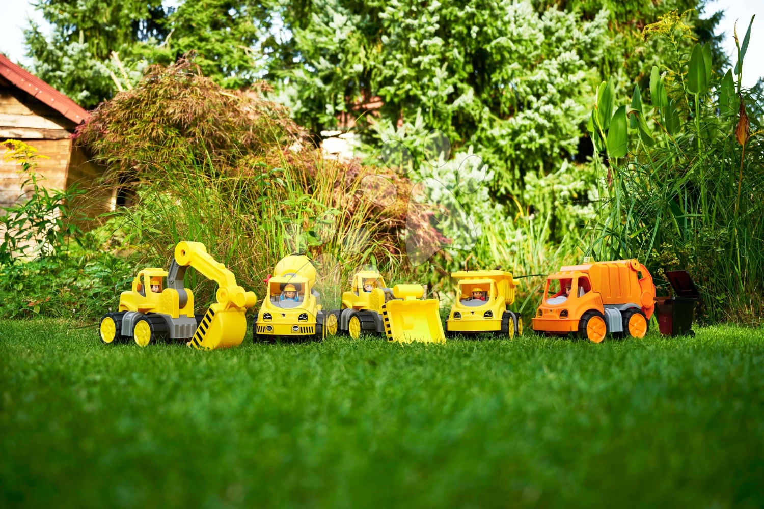 Müllwagen Power Worker Garbage Truck+Figurine BIG Mit Mülleimer Und Beweglichen Teilen - Gummiräder Ab 2 Jahren B54838 – Bild 3