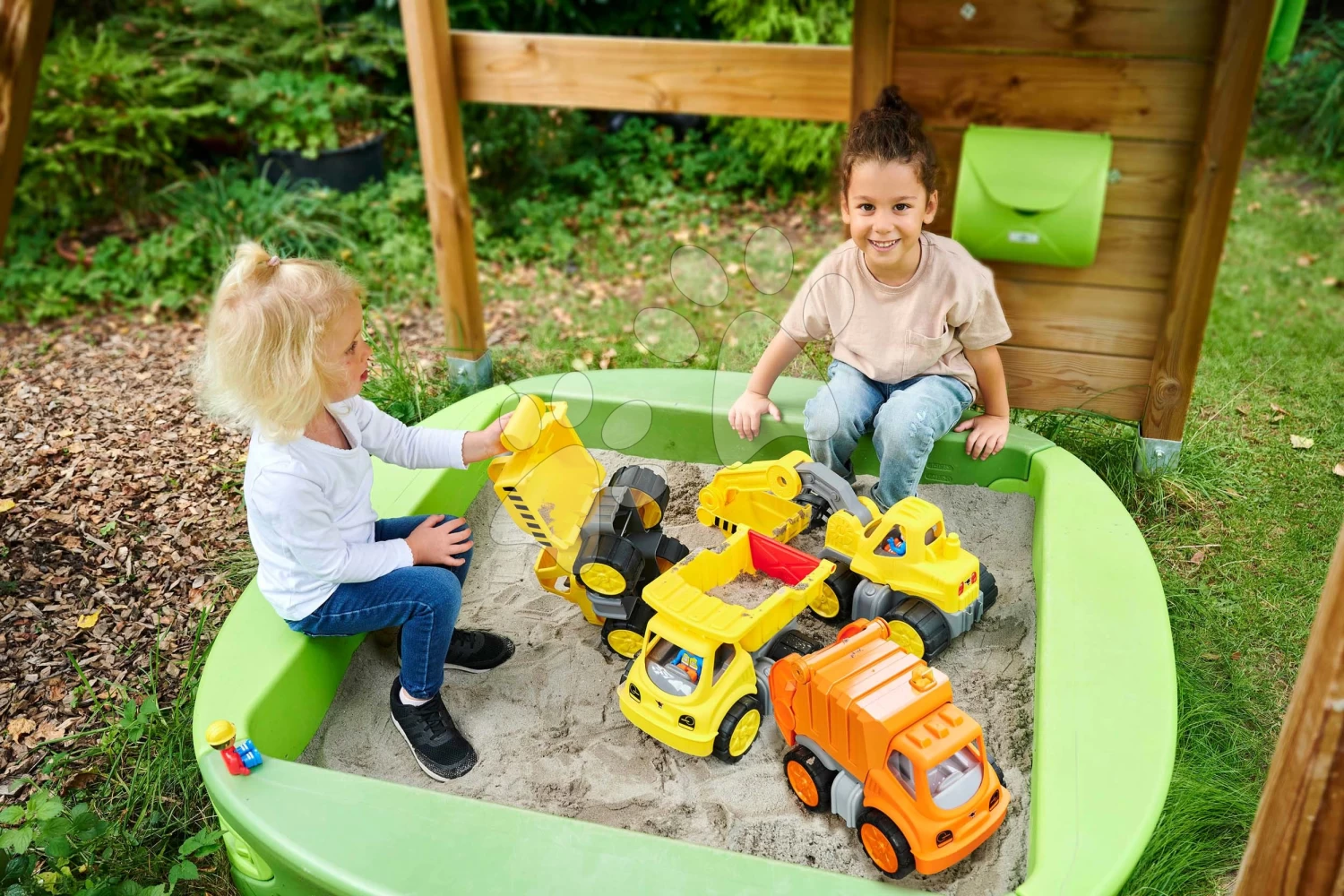Müllwagen Power Worker Garbage Truck+Figurine BIG Mit Mülleimer Und Beweglichen Teilen - Gummiräder Ab 2 Jahren B54838 – Bild 7