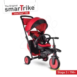Dreirad Und Kinderwagen Faltbar STR7 Urban 7in1 SmarTrike Rot Mit Klappbarem TouchSteering-Sitz Mit EVA-Rädern Ab 6 Monaten