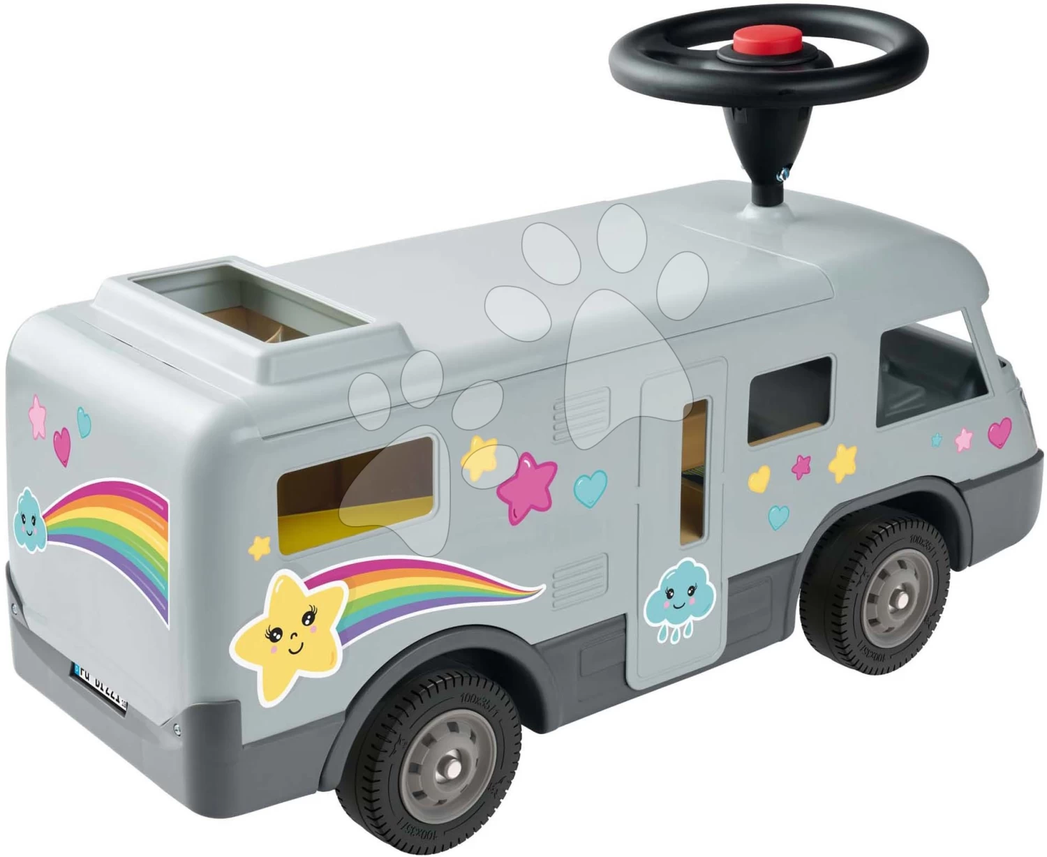 Rutschfahrzeug Wohnwagen Camper Big Mit Kompletter Ausstattung Für 12 Cm Figur Und Rutschfesten Rädern Und Hupe Ab 24 Monaten B55325