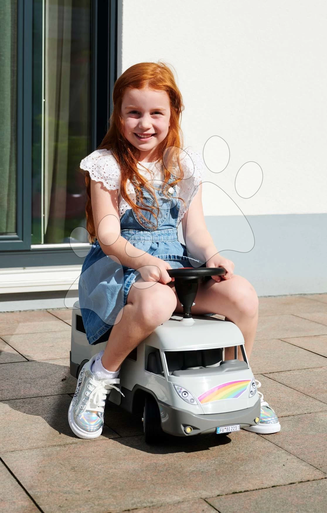 Rutschfahrzeug Wohnwagen Camper Big Mit Kompletter Ausstattung Für 12 Cm Figur Und Rutschfesten Rädern Und Hupe Ab 24 Monaten B55325 – Bild 5