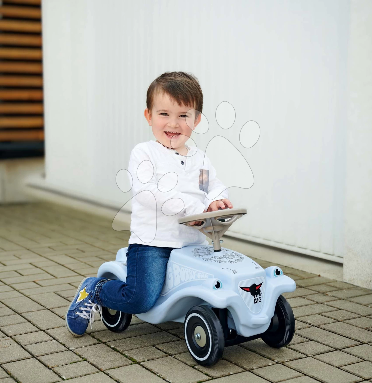 Rutschauto Auto Bobby Car Classic Blowball Big Blau Mit Der Hupe Und Trendigen Aufklebern Ab 12 Monaten B56136 â Bild 3