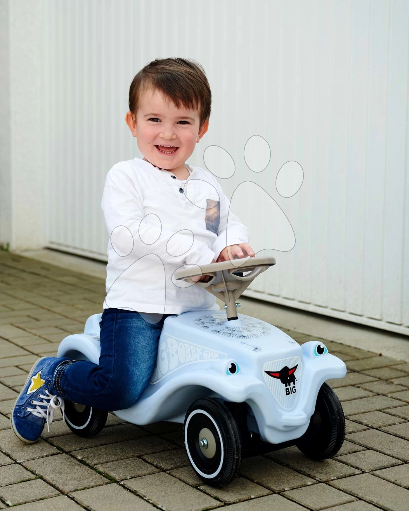 Rutschauto Auto Bobby Car Classic Blowball Big Blau Mit Der Hupe Und Trendigen Aufklebern Ab 12 Monaten B56136 â Bild 4