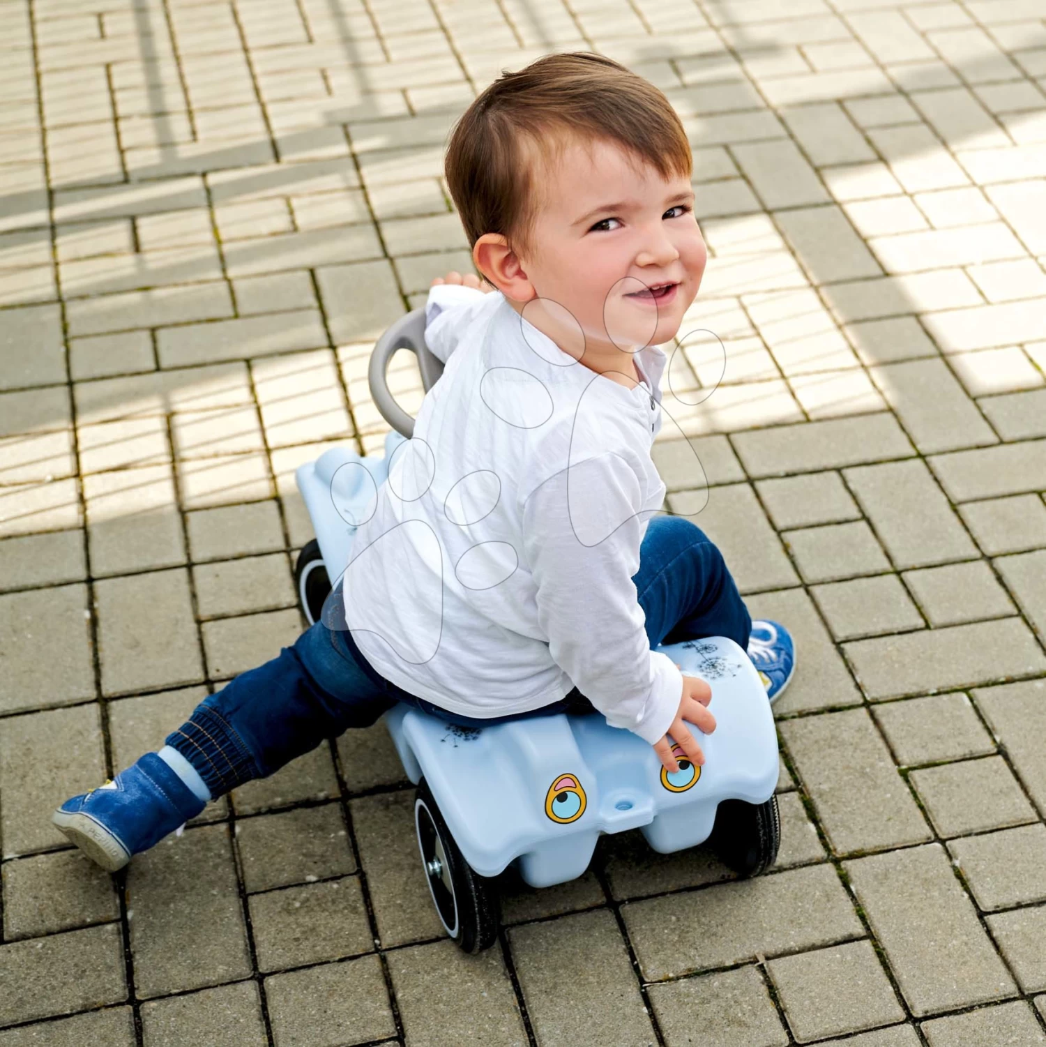 Rutschauto Auto Bobby Car Classic Blowball Big Blau Mit Der Hupe Und Trendigen Aufklebern Ab 12 Monaten B56136 â Bild 2