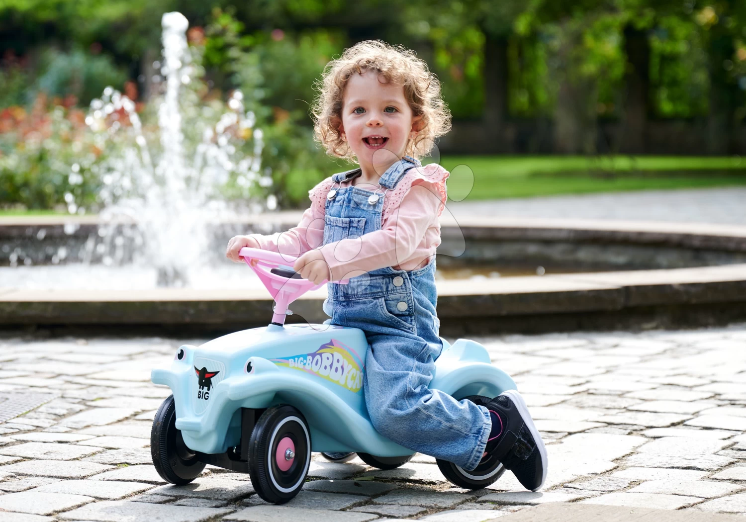 Rutscher-Auto Bobby Car Classic Unicorn BIG Ökologisch -Türkis Mit Hupe Und Trendigen Stickern Ab 12 Monaten BIG56138 – Bild 2