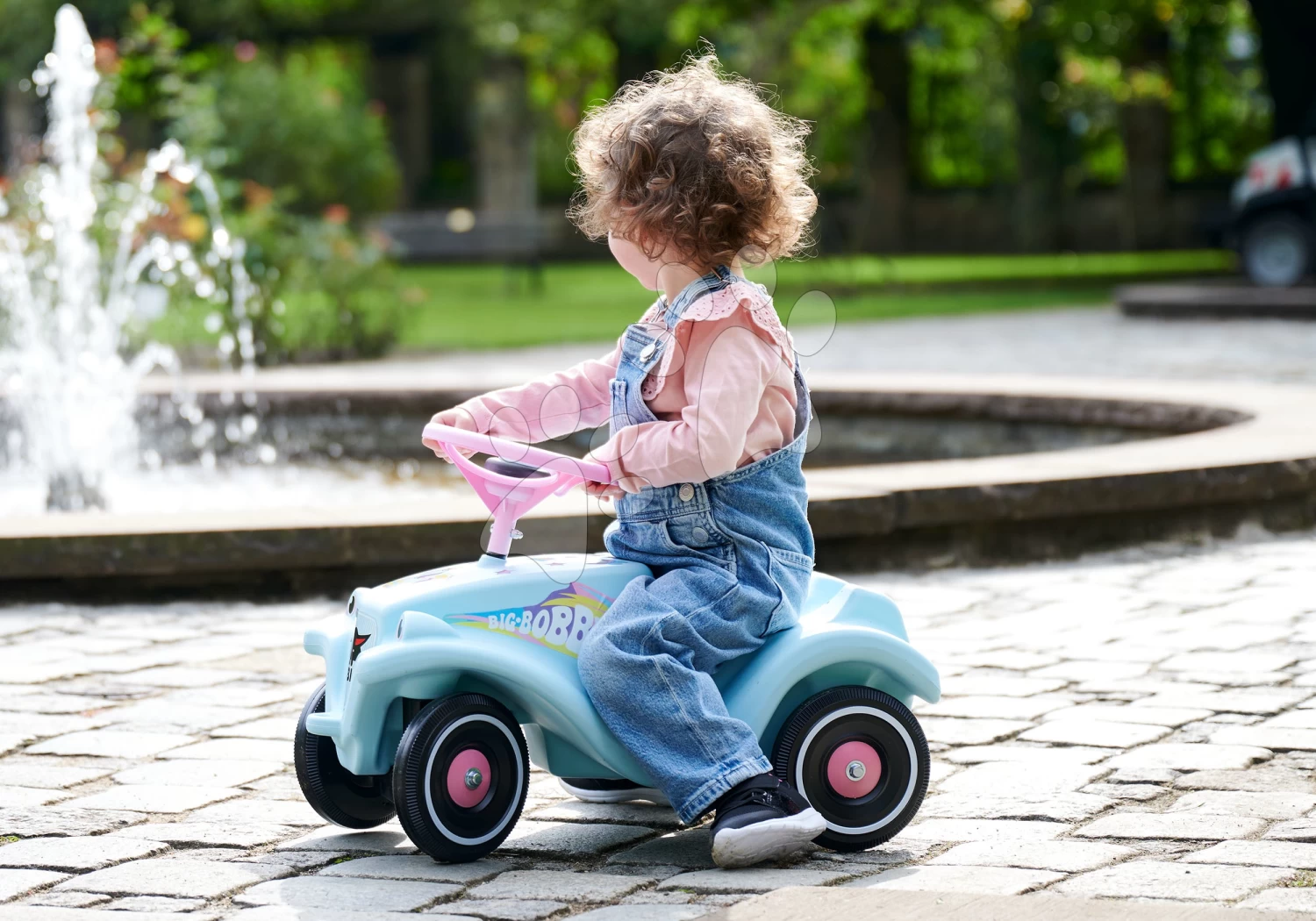 Rutscher-Auto Bobby Car Classic Unicorn BIG Ökologisch -Türkis Mit Hupe Und Trendigen Stickern Ab 12 Monaten BIG56138 – Bild 3