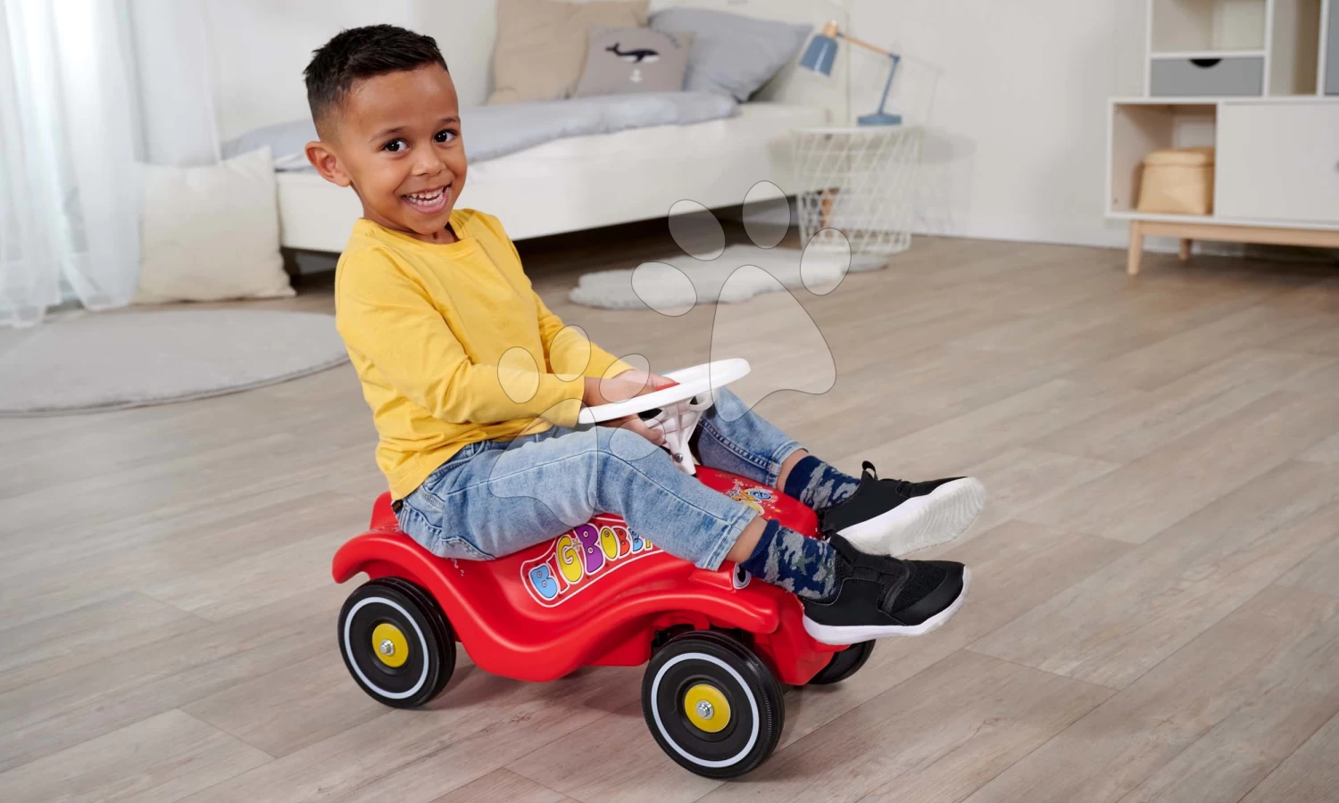 Rutschauto Auto Bobby Car Classic Led Big Rot Mit Beleuchteter Karosserie Und Mit Der Hupe Ab 12 Monaten B56151 â Bild 9