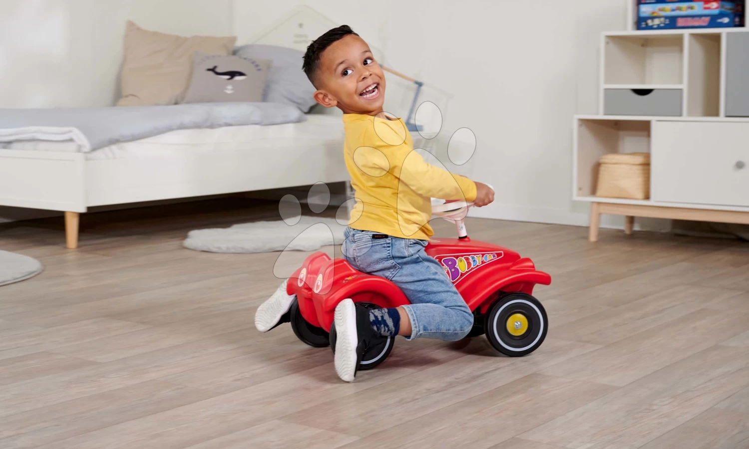 Rutschauto Auto Bobby Car Classic Led Big Rot Mit Beleuchteter Karosserie Und Mit Der Hupe Ab 12 Monaten B56151 â Bild 11