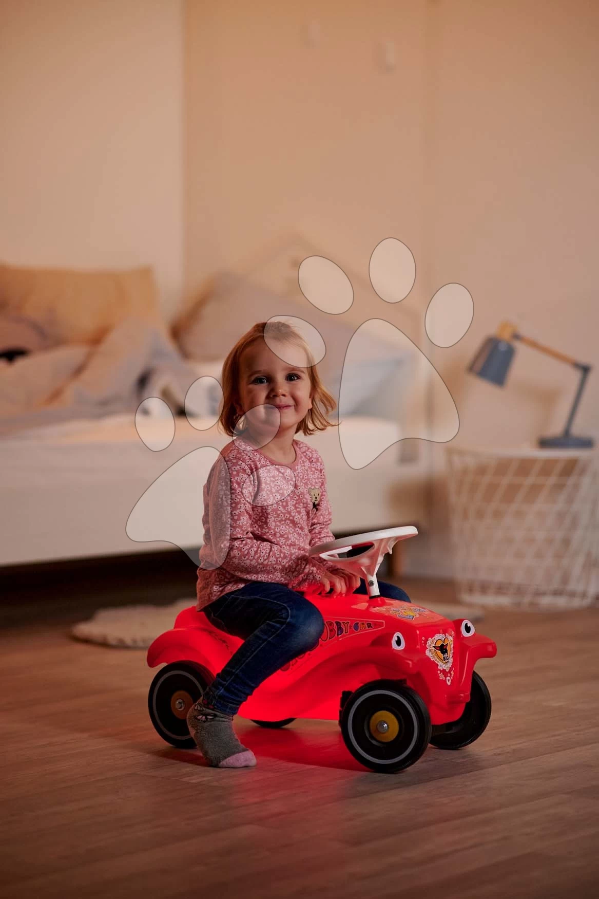 Rutschauto Auto Bobby Car Classic Led Big Rot Mit Beleuchteter Karosserie Und Mit Der Hupe Ab 12 Monaten B56151 â Bild 5