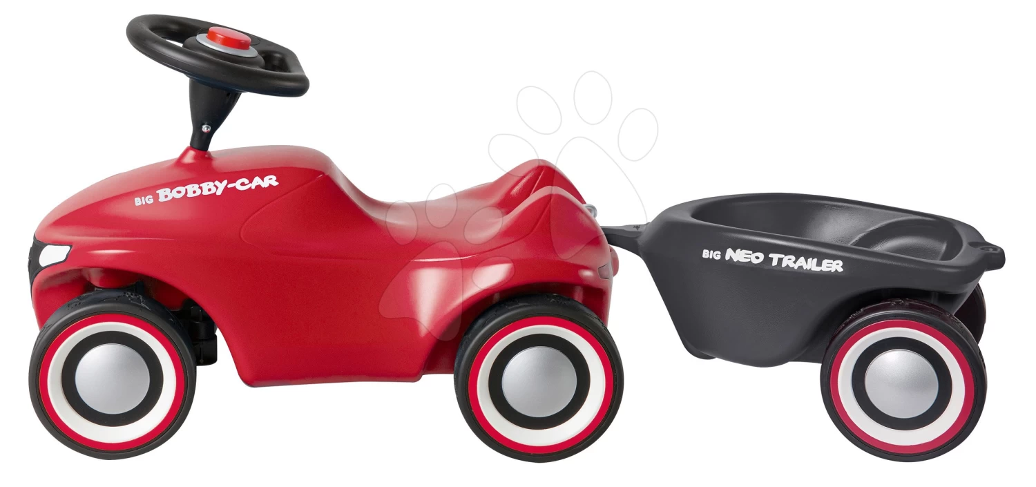 Rutscher-Set Bobby Car Neo BIG Rot Mit Sound Mit 3-Schicht-Gummirädern Und Ovalem Anhänger Mit Wechselbaren Farbfelgen – Bild 4