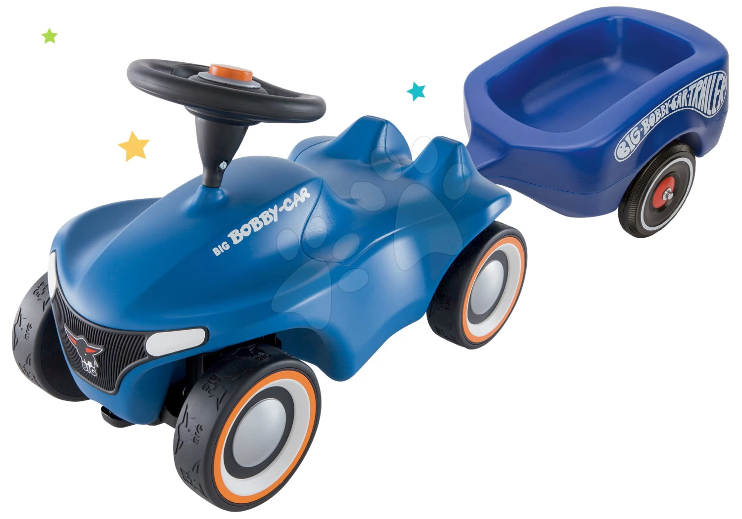 Rutscherset Bobby Car Neo BIG Blau Mit Sound Mit 3-lagigen Gummirädern Und Anhänger Blau – Bild 19