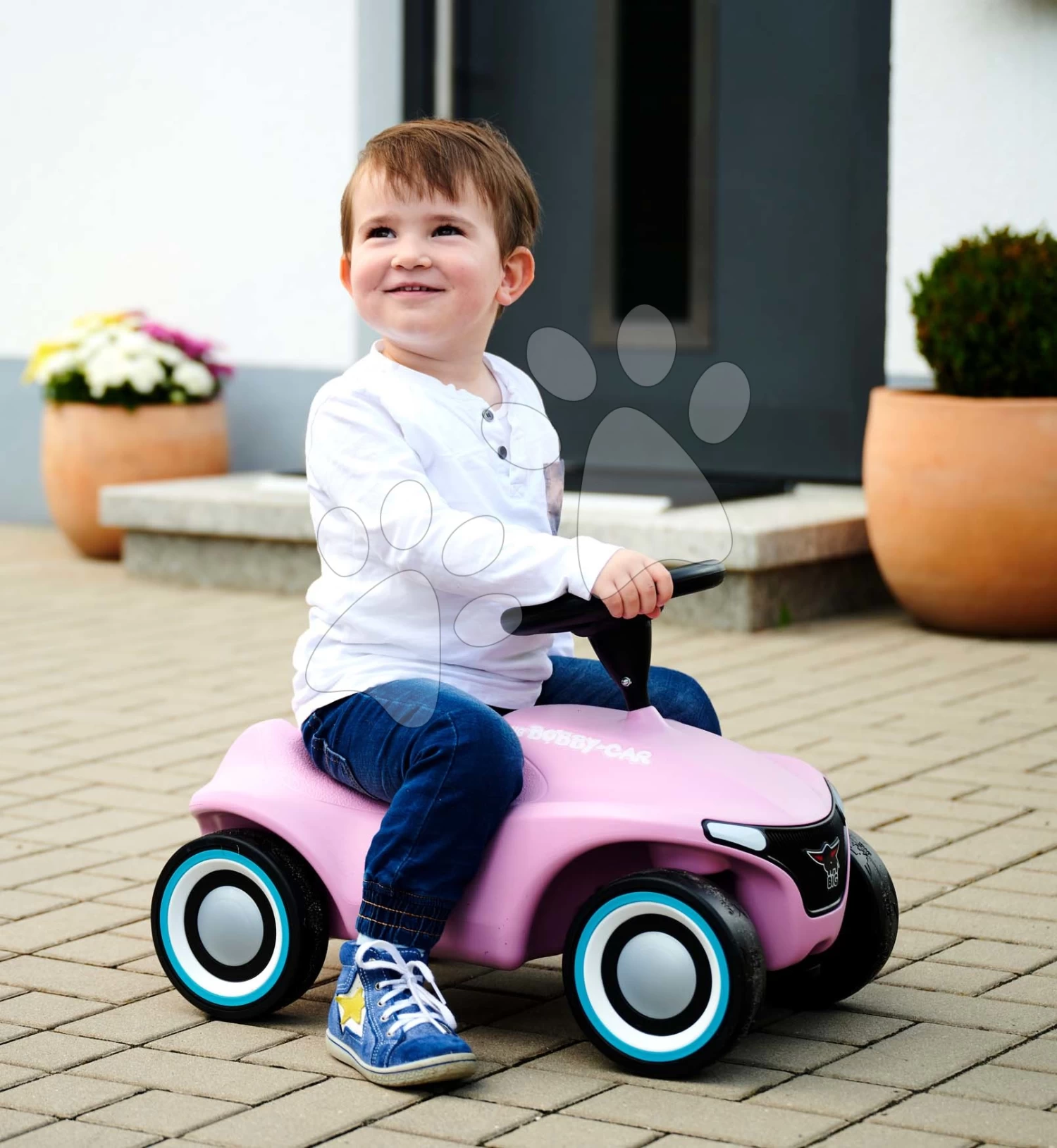 Rutschauto Bobby Car Neo Rosé Big Pink Sound Mit 3-lagigen Gummirädern Und Ergonomischem Sitz Von 1-5 Jahren B56246 – Bild 2