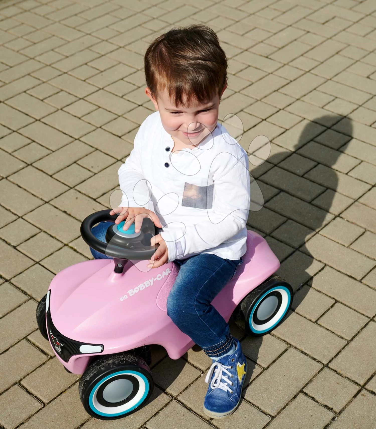 Rutschauto Bobby Car Neo Rosé Big Pink Sound Mit 3-lagigen Gummirädern Und Ergonomischem Sitz Von 1-5 Jahren B56246