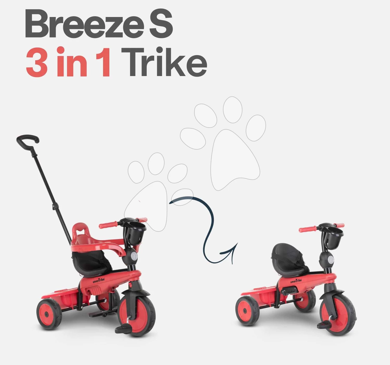 Dreirad Mit Flaschenkorb Breeze S Red 3v1 SmarTrike Mit Dämpfer Rot Ab 10 Monaten – Bild 6