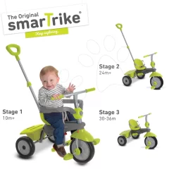 Dreirad Breeze Touch Steering 3in1 SmarTrike Mit Dämpfer Und Leerlauf Grau-grün Ab 10 Monaten