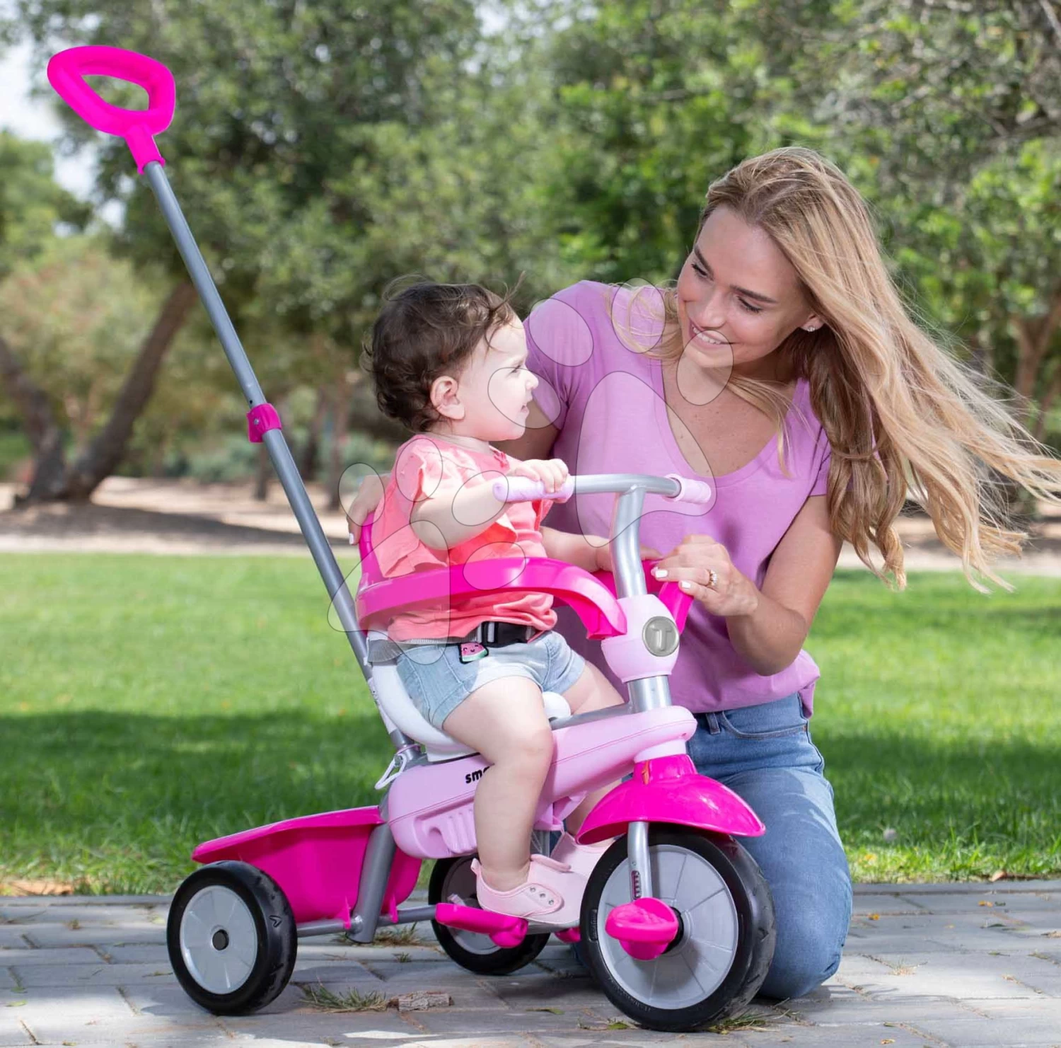Dreirad Mit Führungsschiene Lollipop Pink SmarTrike Mit Dämpfer Rosa Ab 10 Monaten
