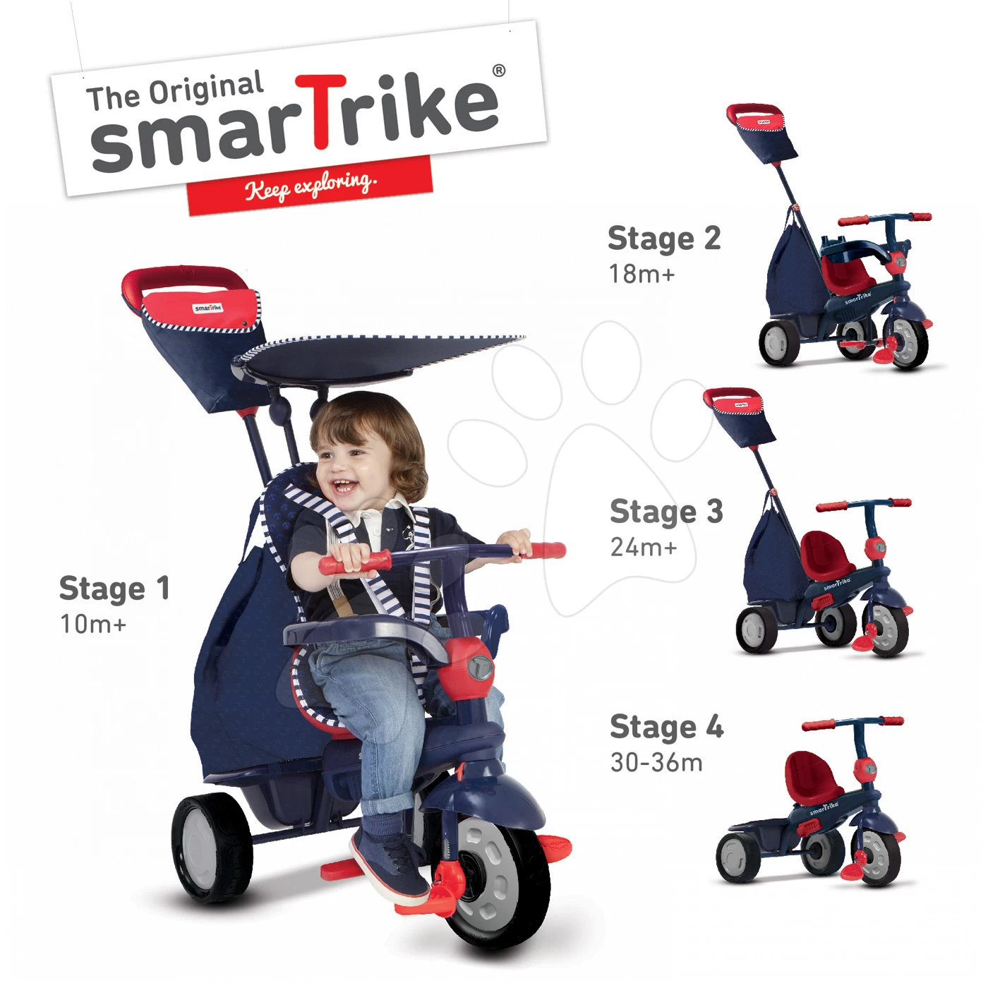 Dreirad Shine 4in1 Blue&Red Touch Steering SmarTrike Blau-rot Ab 10 Monaten â Bild 13