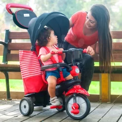 Dreirad SWING DLX 4in1 Red TouchSteering SmarTrike Mit Schalldämpfer Und Leerlauf + UV-Filter Rot-schwarz Ab 10 Monaten