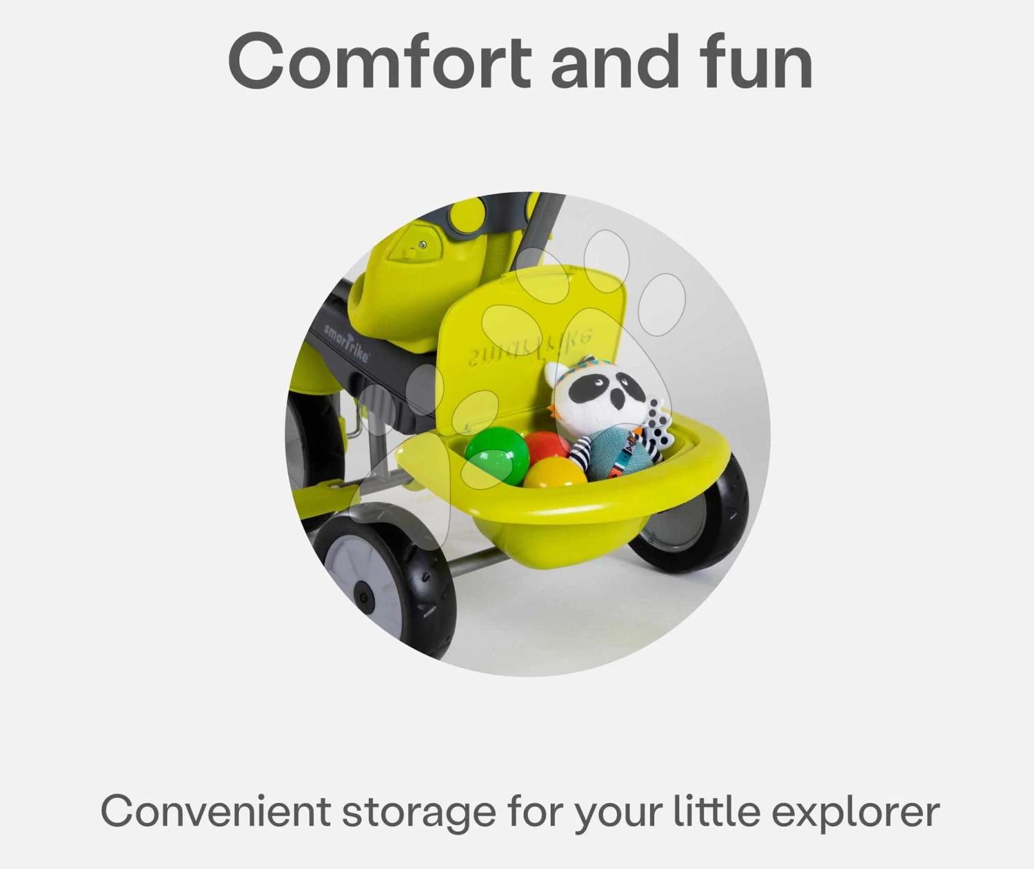 Dreirad Mit Tasche Vanilla Green SmarTrike Mit Hoher Rückenlehne Und 3-Punkt-Sicherheitsgurt Ab 10 Monaten – Bild 2