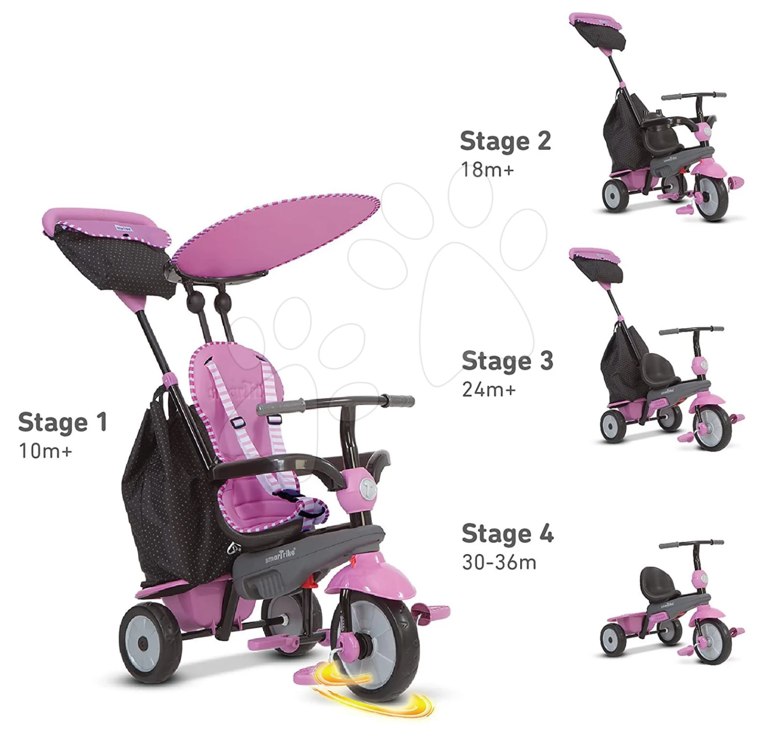 Dreirad Shine 4in1 Touch Steering Grau&Pink SmarTrike Grau-rosa Ab 10 Monaten â Bild 2