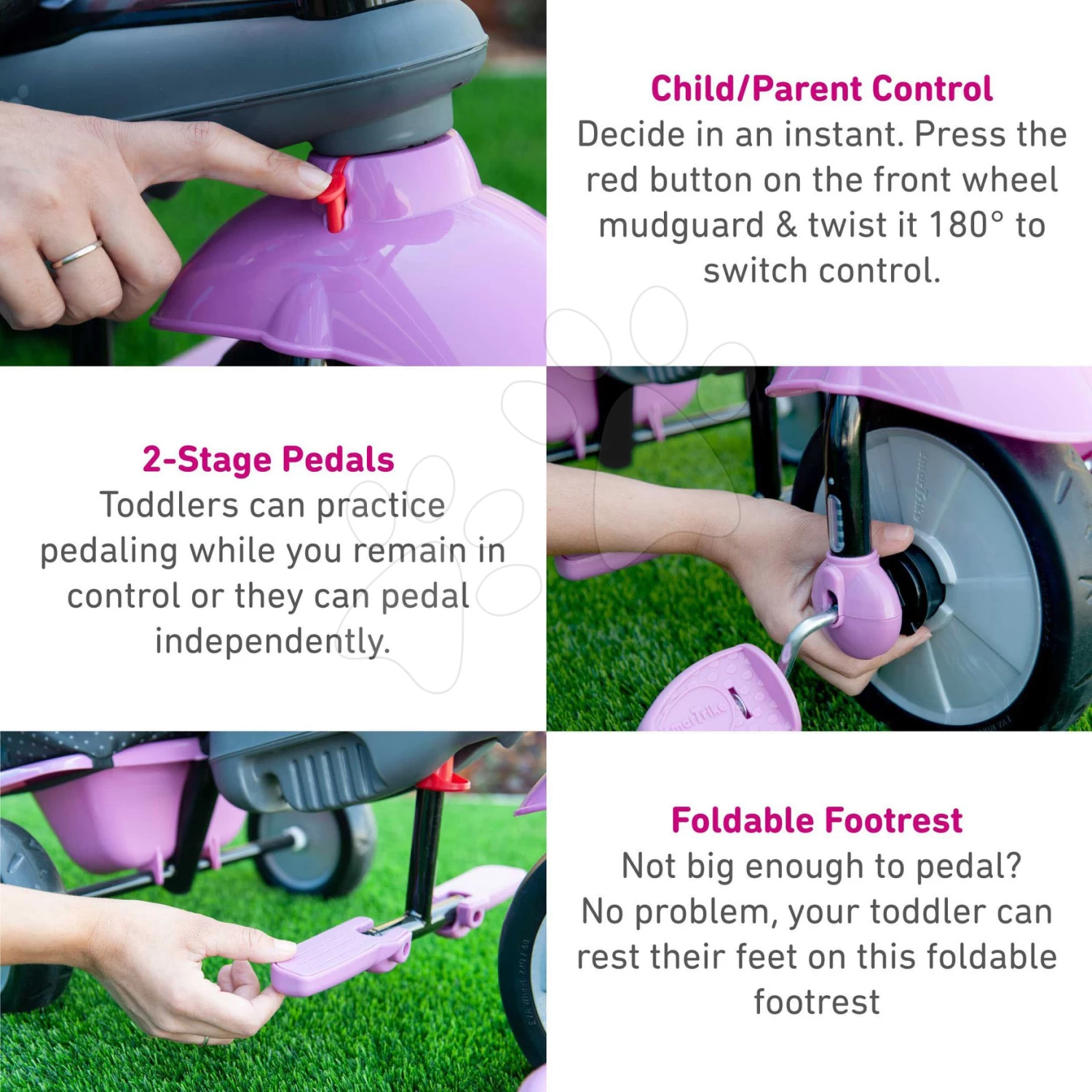 Dreirad Shine 4in1 Touch Steering Grau&Pink SmarTrike Grau-rosa Ab 10 Monaten â Bild 7