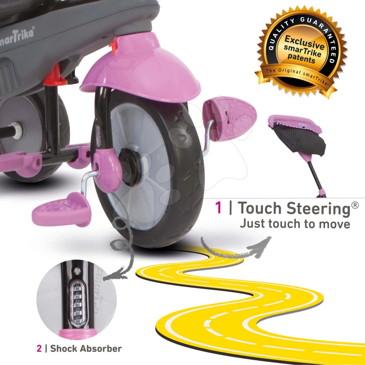 Dreirad Shine 4in1 Touch Steering Grau&Pink SmarTrike Grau-rosa Ab 10 Monaten â Bild 10