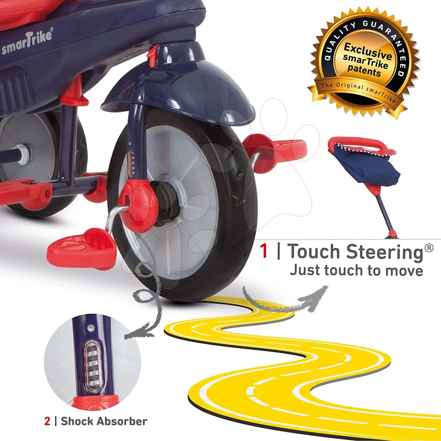 Dreirad Shine 4in1 Blue&Red Touch Steering SmarTrike Blau-rot Ab 10 Monaten â Bild 3