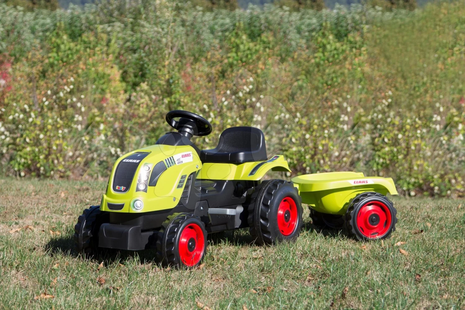 Trettraktor-Set Claas Farmer XL Frog Smoby Mit Anhänger Und Transporter – Bild 8