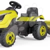 Trettraktor Und Ein Anhänger Farmer XL GreenTractor+Trailer Smoby Grün Mit Verstellbarem Sitz Und Ton 142 Cm SM710130