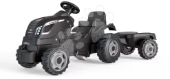 Farmer XL Schwarz Traktor+Anhänger Smoby Einachstraktor Und Anhänger Schwarz Mit Verstellbarem Sitz Und Sound 142 Cm SM710131