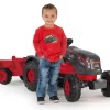 Trettraktor Stärkerer XXL Smoby Mit Grau-rotem Anhänger