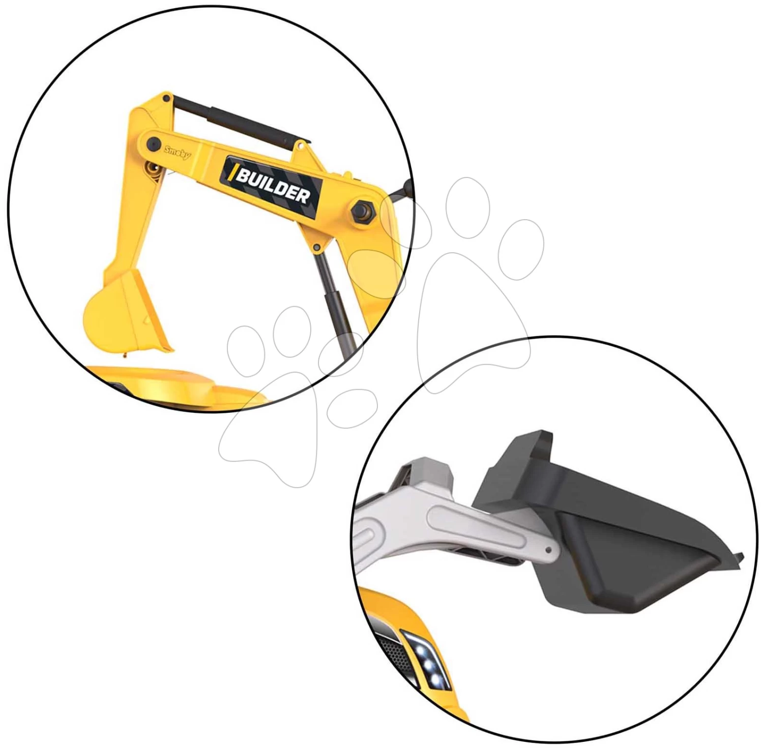 Trettraktor Mit Lader Und Bagger Builder Max Tractor+Trailer Smoby Mit Verstellbarem Sitz Und Ton 182 Cm â Bild 4