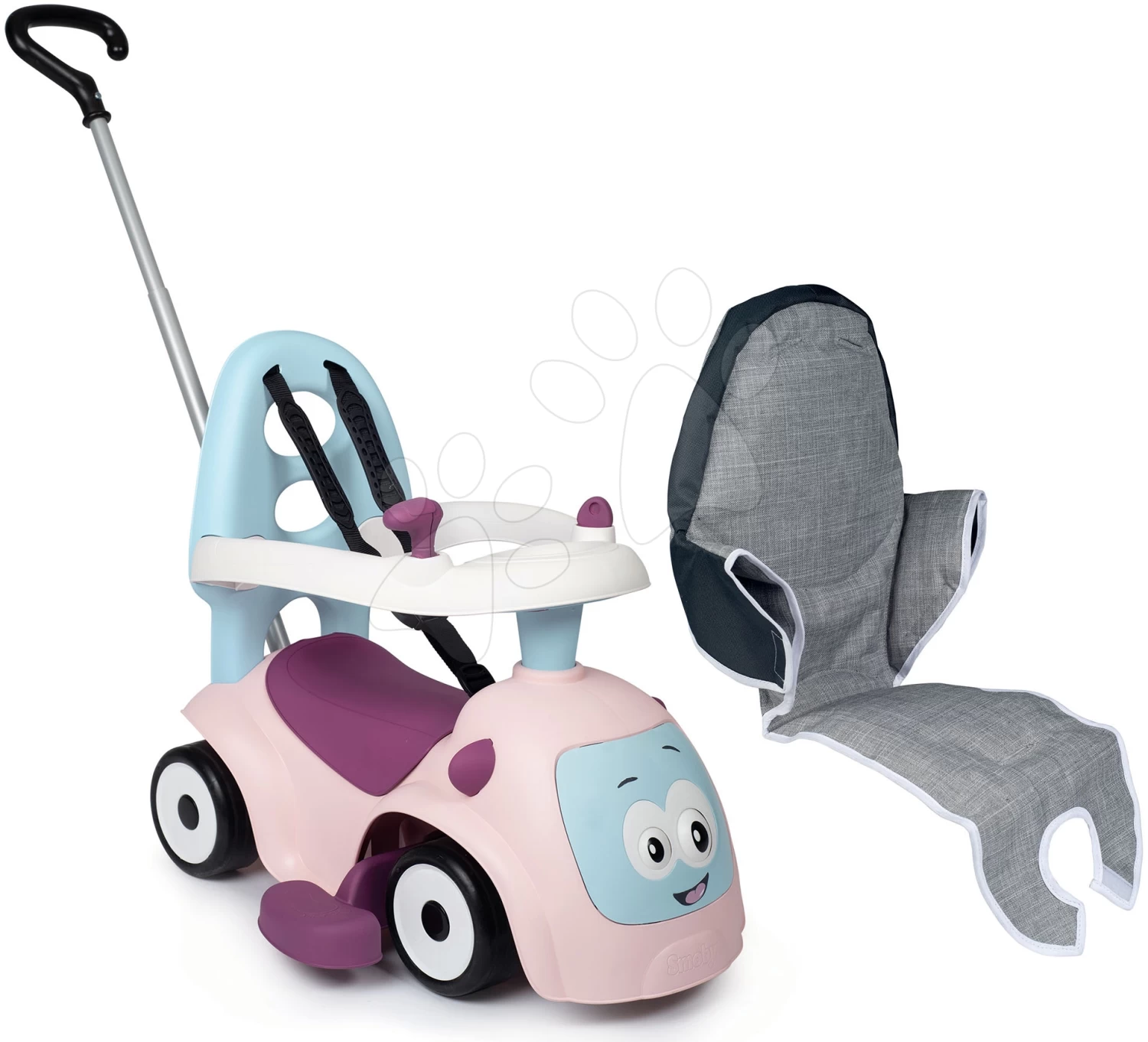 Rutscher-Set Erweiterbar Mit Sound Maestro Ride-On Pink 3in1 Smoby Mit Weichem Textilbezug â Bild 2
