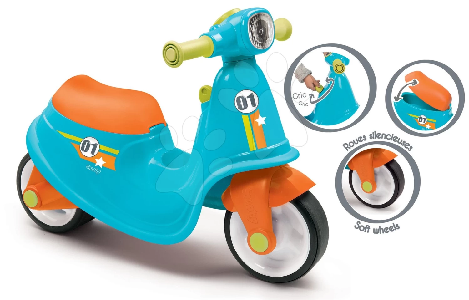 Rutschenset Toboggan KS Smoby Mit Länge Von 150 Cm Und Motorrad-Rutscher Mit Gummirädern Und Angelrute Ab 24 Monaten – Bild 5