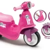 Rutscher-Set Scooter Pink Smoby Mit Gummirädern Und Schaukel Beiderseitig Hund Ab 18 Monaten