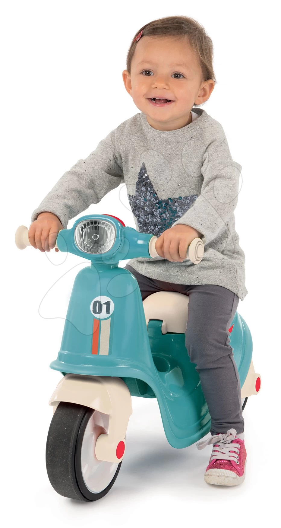 Laufrad Motorrad Mit Scheinwerfer Scooter Blue Smoby Mit Gummirädern Blau-grau Ab 18 Monaten – Bild 5