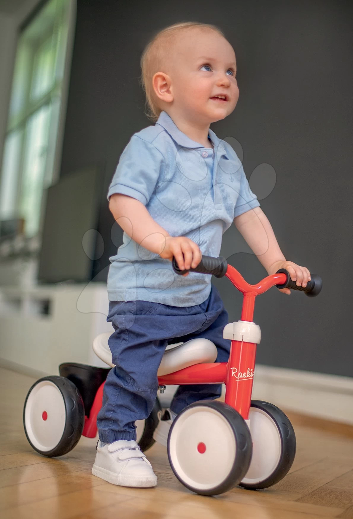 Rutschfahrzeug Rookie Red Smoby Mit Metallkonstruktion Und Drehbarem Lenker Ab 12 Monaten â Bild 2